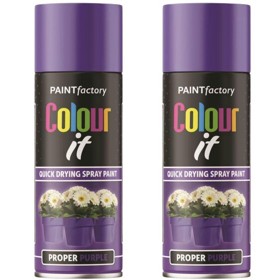 Paint Factory 2X  Proper Purple Gloss Spray Paint 400ml