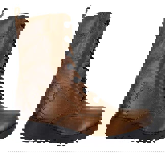 Fly London SILF Womens Zip-Up Lace Wedge Leather Mid Calf Boots