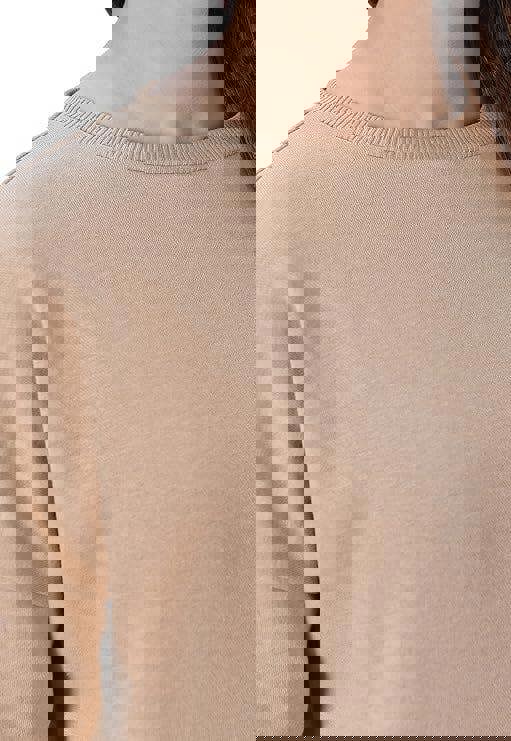 Smart Living Women's Casual Polycotton Crew Neck Sweatshirt - Toffee