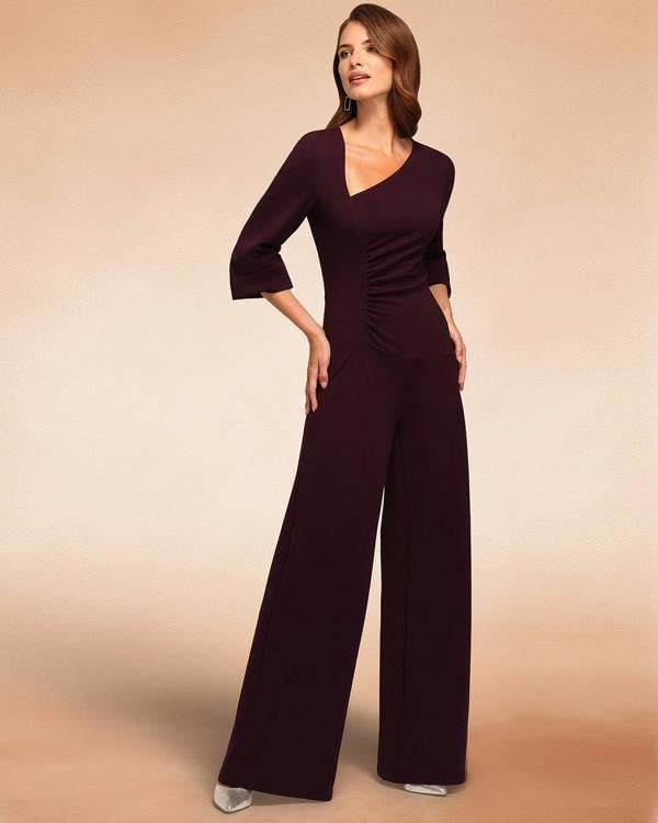 HotSquash Ruched Jumpsuit with Sleeves