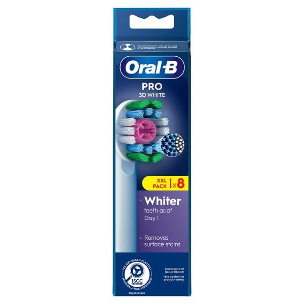 Oral-B Pro 3D White Toothbrush Heads, 8 Counts