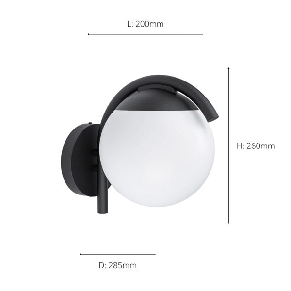 EGLO Prata Vecchia Black And White Exterior Wall Light