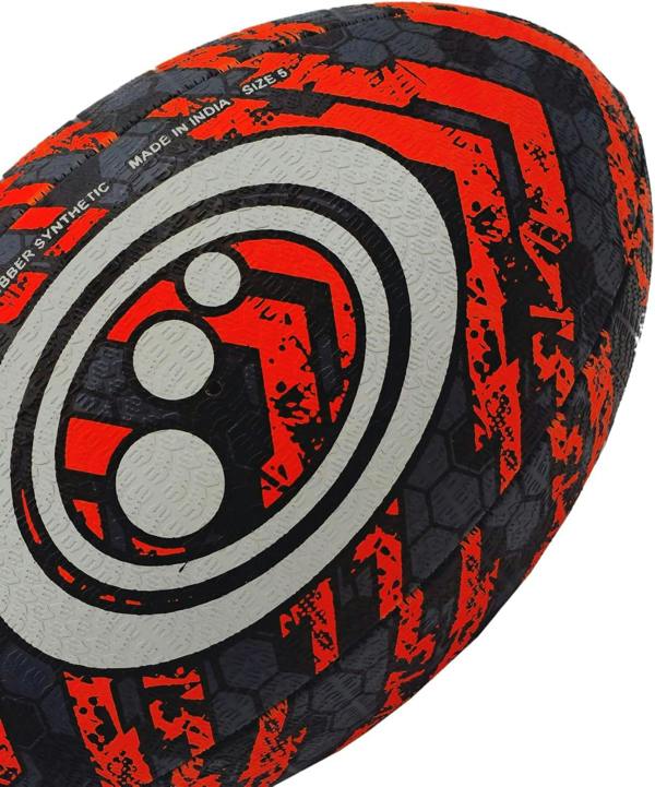 Street Rugby Ball – Black/Orange, Midi - Optimum