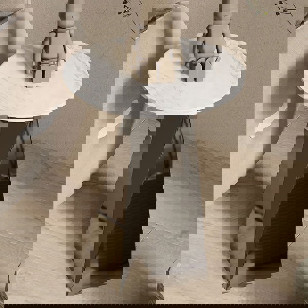 Dorothy Side Table, Sintered Stone & Stainless Steel Base-Rit Concept-Rit Concept