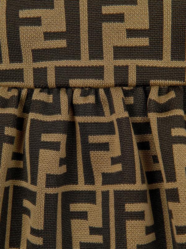 Fendi Kids Fendi Baby Girls FF Logo Dress in Brown