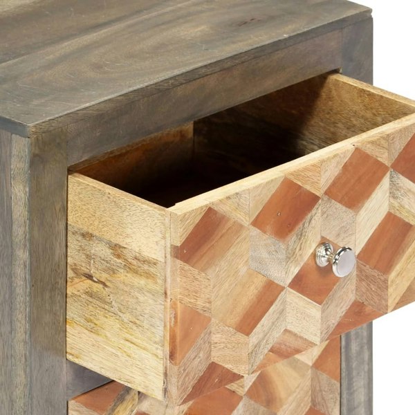 Berkfield Bedside Cabinet Grey 40x30x50 cm Solid Mango Wood