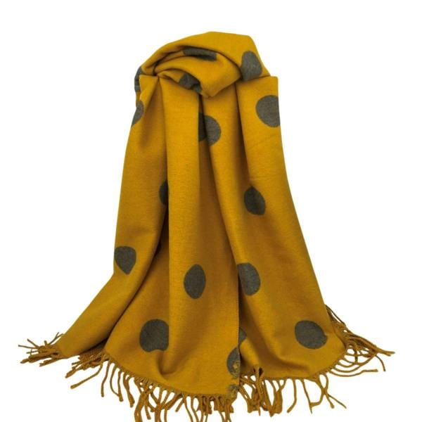 Love EMVY Reversible Polka Dot Cashmere Blend Scarf