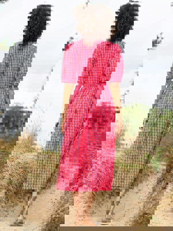 Kite Womens Organic Worgret Seersucker Dress Gingham