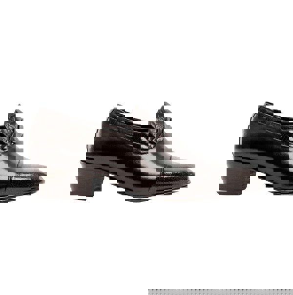 Club Cubano VALENCIA Mens Soft Leather Reptile Cuban Heel Shoes Dark Brown