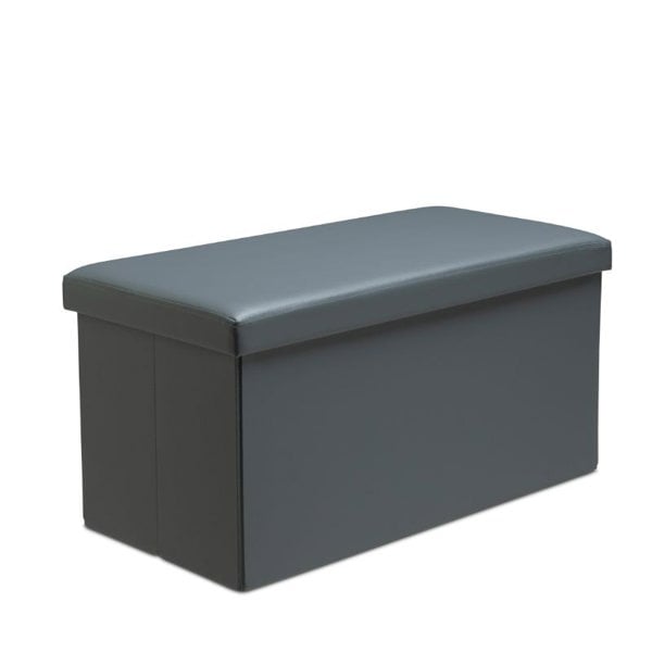 Snug City Faux Leather Storage Ottoman Storage Box With Lid Foldable - 76x38x38cm Rectangle