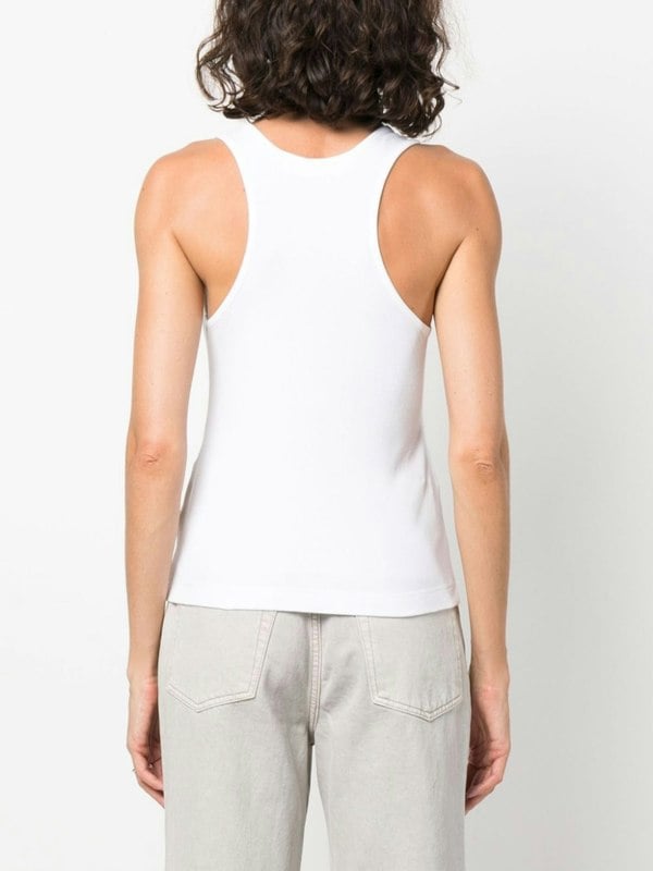 Palm Angels Classic Logo Rib Tank Top White - Supplied FashionPALM ANGELS