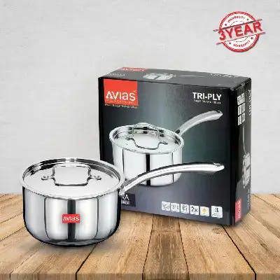 AVIAS TRIPLY SAUCEPAN WITH SS LID 18CM (2.25L)