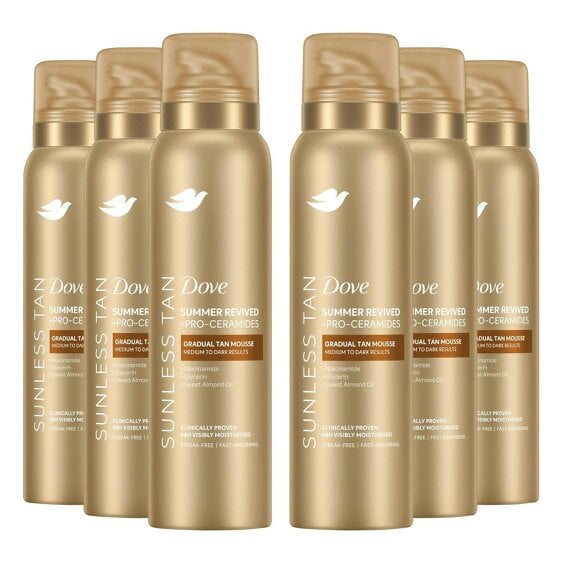 Dove Derma Spa Summer Revived Self Tan Mousse 150ml 6 Pack, Medium-Dark Skin