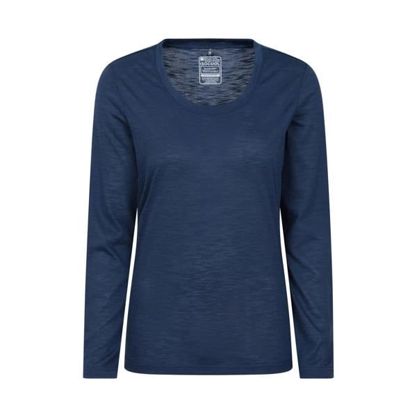 Mountain Warehouse Womens/Ladies Agra Slub Long-Sleeved Top - Navy