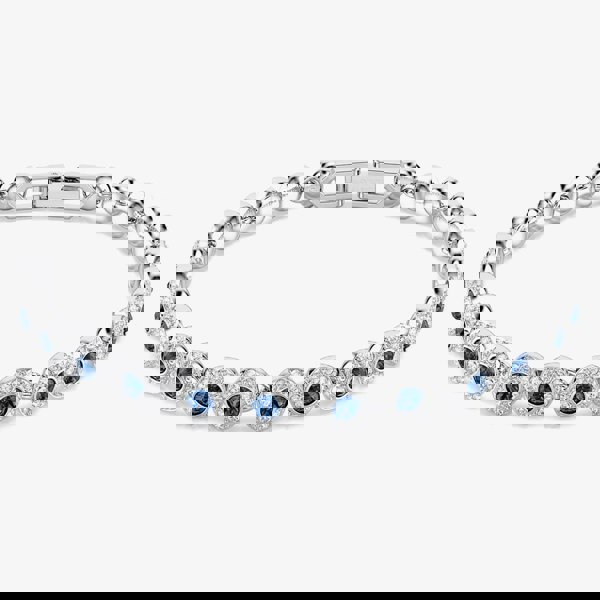 Swarovski Una Angelic Rhodium Plated Blue Crystal Tennis Bracelet 5733401