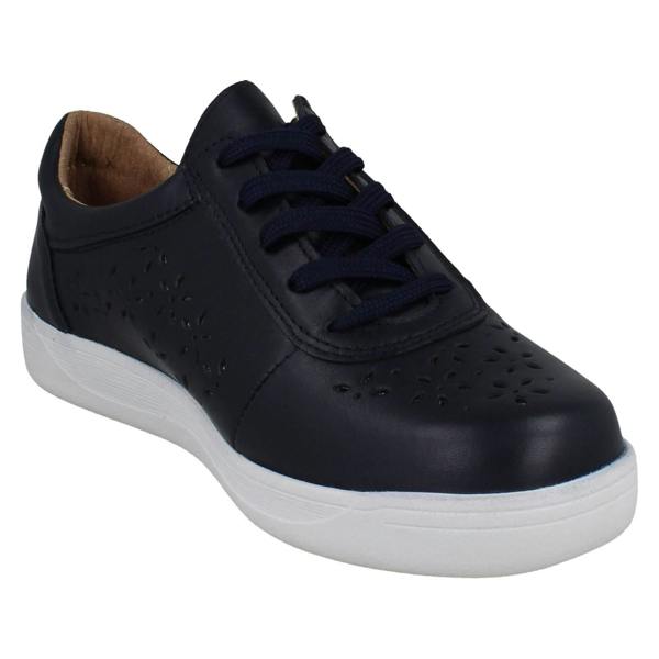 DB Shoes Ladies DB Shoes Floral Cut Out Leather Trainers Kaunas