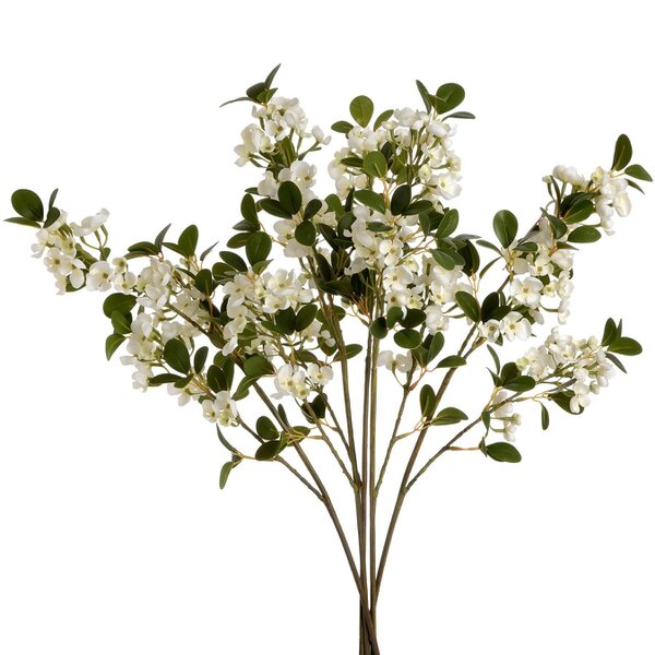 Wyld Haus Set of 3 Artificial Flowers White Spring Mock Orange Stems