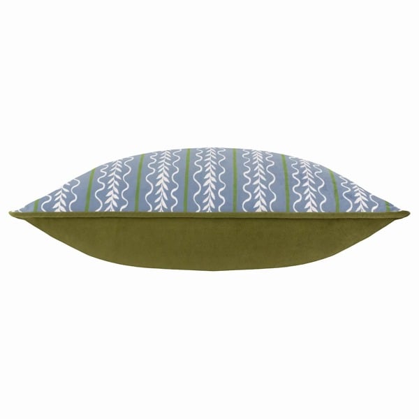 Wylder Albera Stripe Piped Velvet Cushion Cover - French Blue