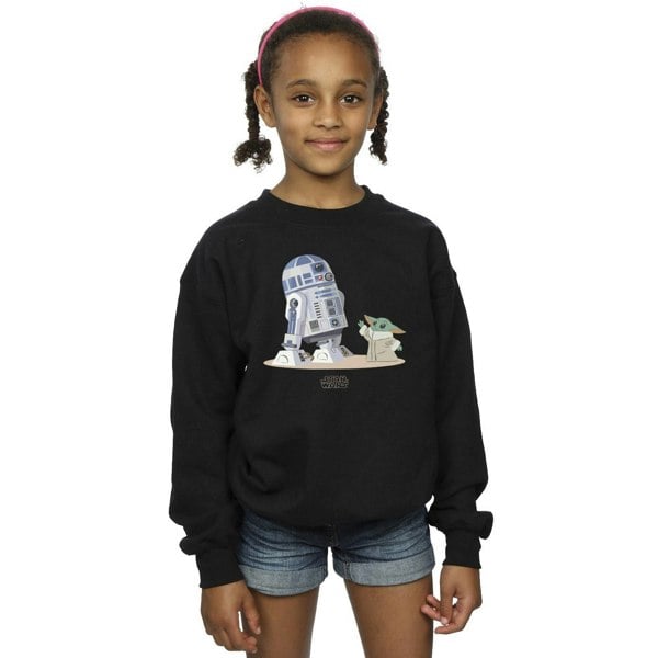 Star Wars Girls The Mandalorian R2D2 And Grogu Sweatshirt - Black