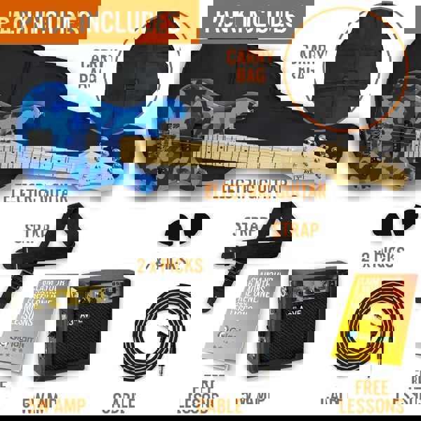 3rd Avenue Junior Electric Guitar Pack Electric Guitars#Colour_Blue Camo