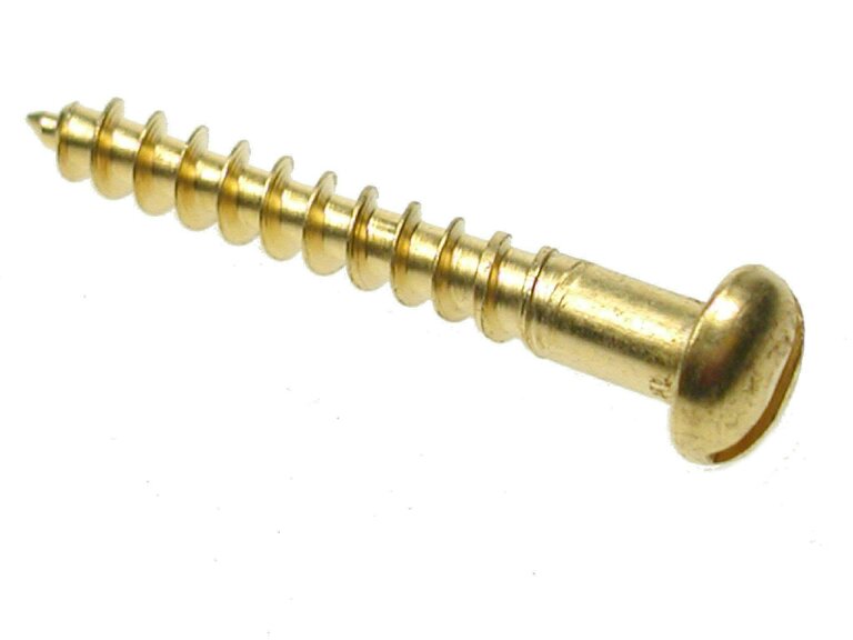 Fixaball No. 10 (5mm) Brass Round Slotted Woodscrews