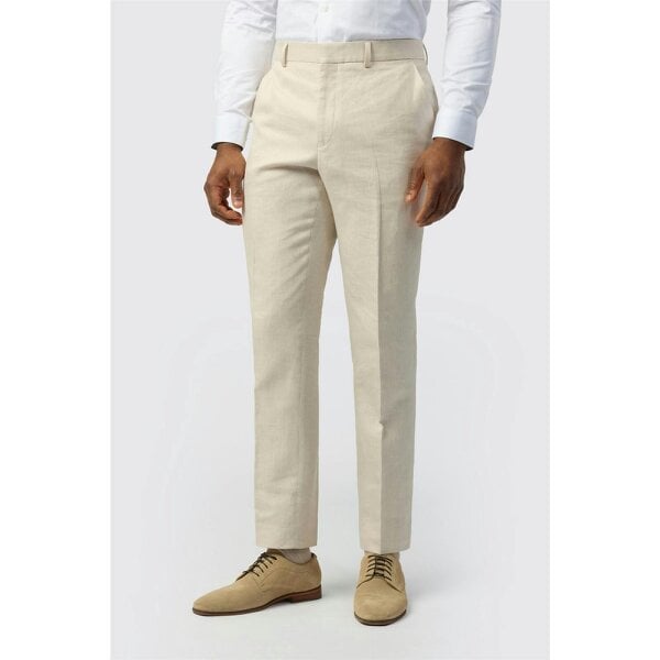 Ted Baker Tailored Fit Stone Linen Cotton Trousers
