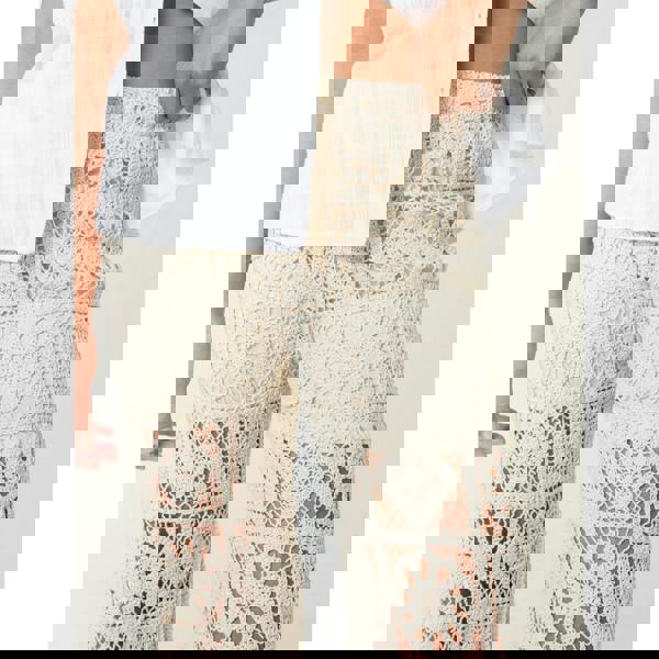 Blue Vanilla Crochet Flared Trousers