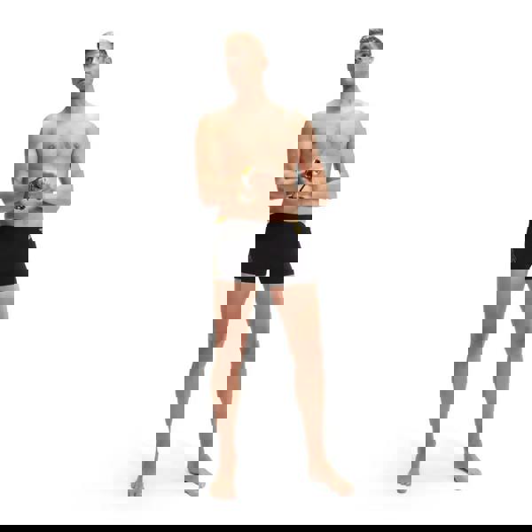 Black and yellow Speedo Hyperboom Splice Aquashort boxer briefs