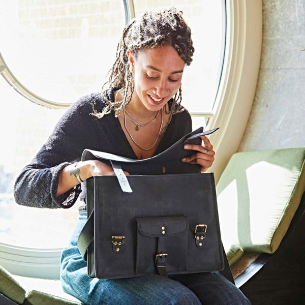 Paper High Buffalo Leather Vintage Satchel