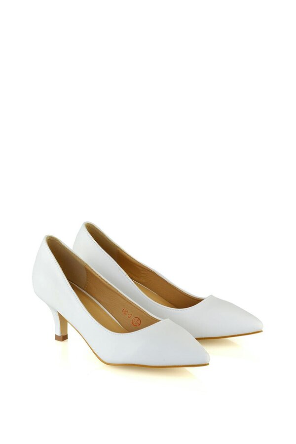 XY LONDON Pointed Toe Low Stiletto Kitten High Heel Court Shoes