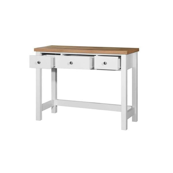 Timber Art Design Astbury 3 Drawer Dressing Table Vanity  Makeup Desk White and Oak