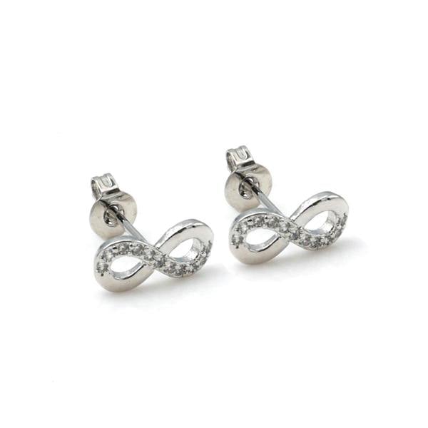 Say It With CZ Infinity Earrings - Silver