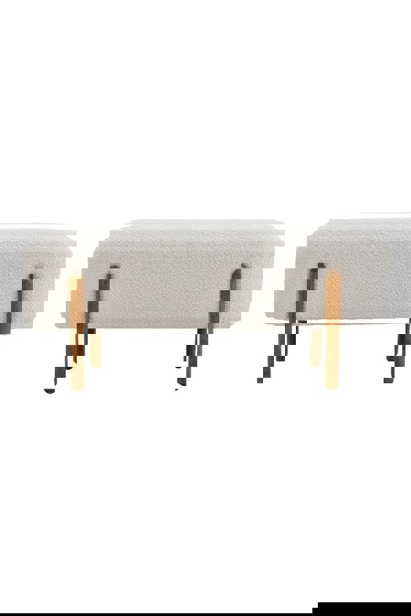 Living and Home Beige Polar Fleece Oval Shaped Bench Entryway Shoe Changing Stool