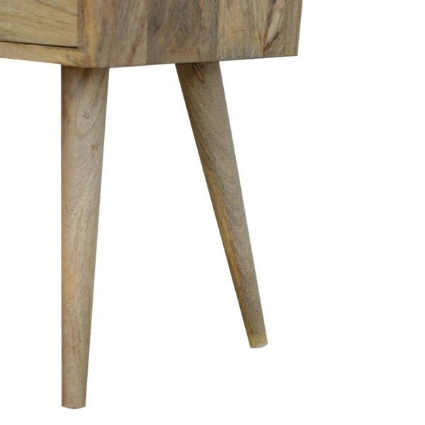 Wyld Haus Parma Mini Oak Mango Wood Bedside Table with Drawer and Open Shelf
