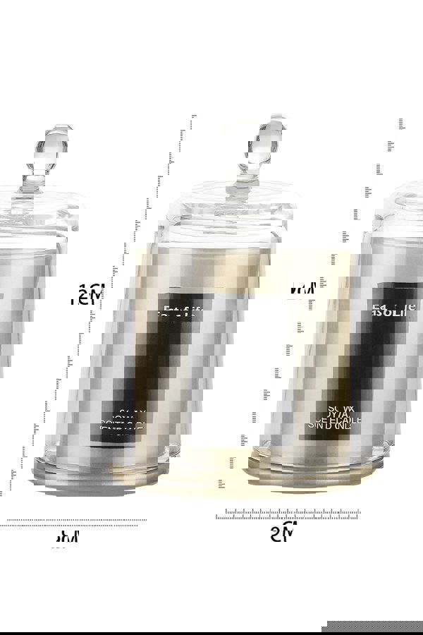 Living and Home Soy Wax Lychee & White Tea Scented Jar Candle Home Fragrance Help Sleep 9 x 11.5cm H