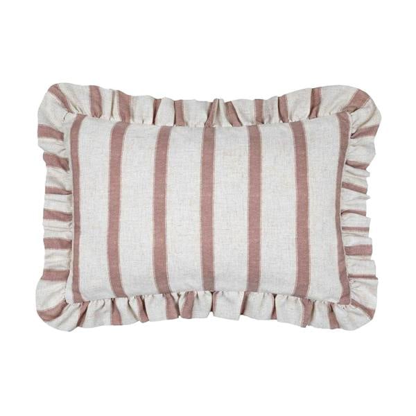 Wylder Connie Ruffles Striped Cushion Cover - Pink Clay