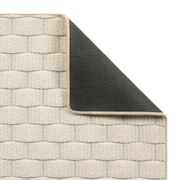 My Mat Sculptured Washable Basket Weave Ivory