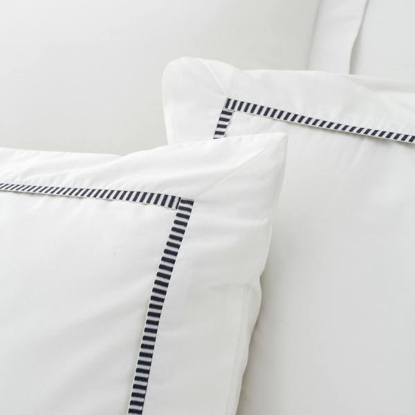Bianca Contrast Trim 200 Thread Count Cotton Duvet Cover Set White / Black