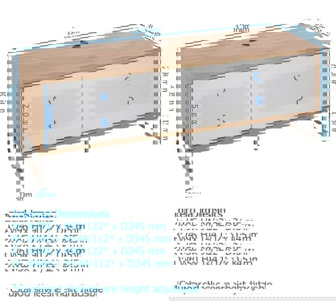 Dorel Home Helium TV-Stand with 1 Door & 1 Flap Ligth Oak/White