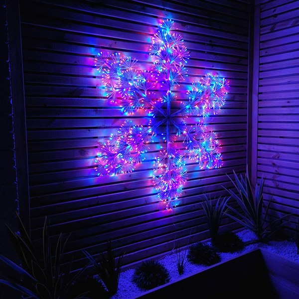Samuel Alexander 1.2m Twinkling Starburst Snowflake Christmas decoration with 960 Rainbow LEDs