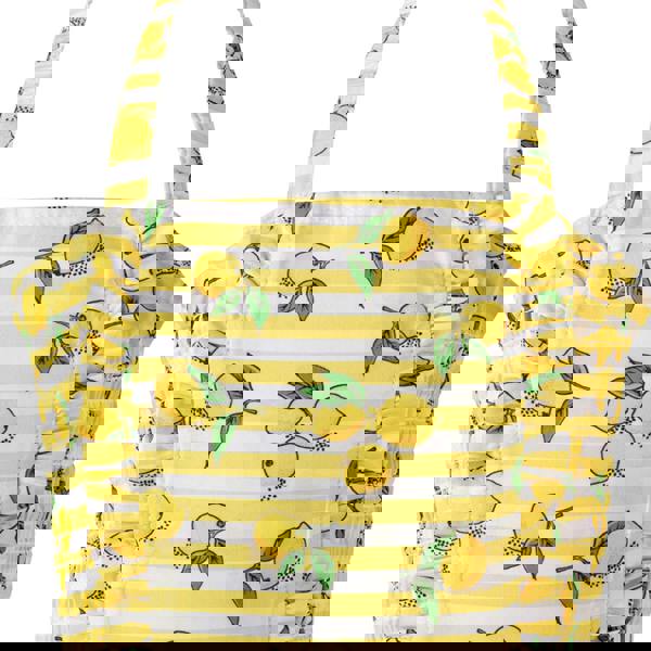 Rachel Riley Lemon Stripe Ruched Swimsuit