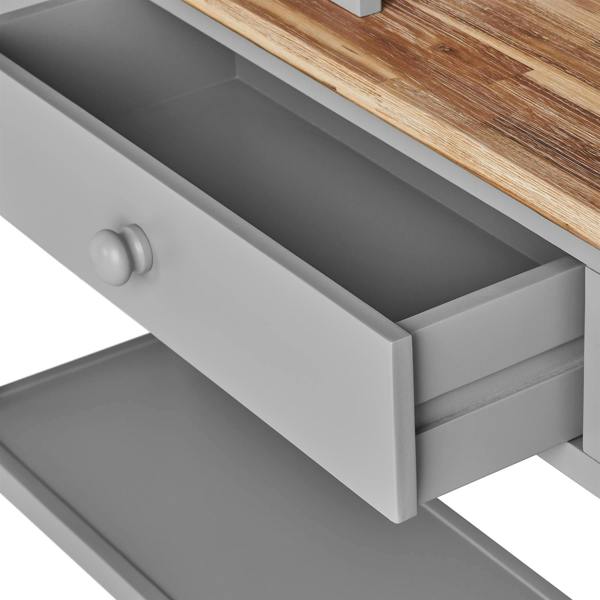 Statement Furniture Florence Console Table and Hutch, Display Cabinet with Shelves