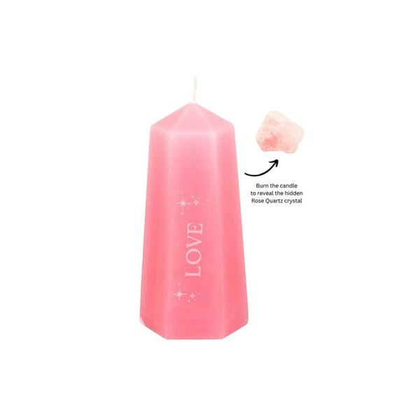 Serano Love Crystal Candle with Rough Rose Quartz