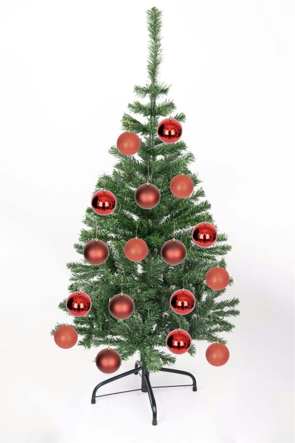 Shatchi 100mm Shatterproof Dark Red Christmas Baubles, Pack of 3 or 6 for Festive Displays
