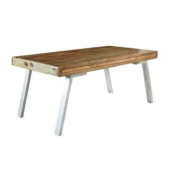 Wyld Haus Los Angeles Large Reclaimed Wood and Metal Dining Table