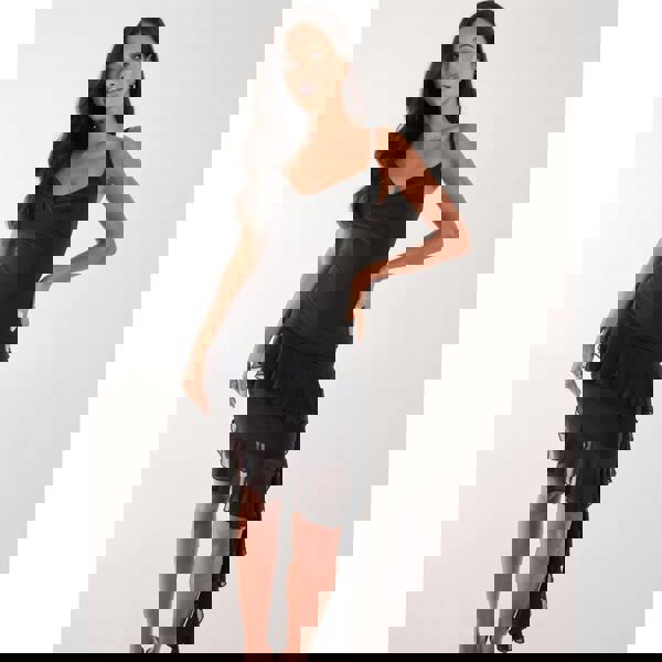 Pink Vanilla Ruffle Slinky Mini Dress