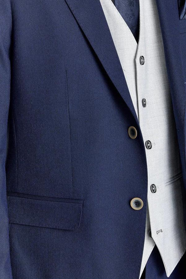 Paul Andrew Belmont Navy Suit with Belmont Silver Waistcoat