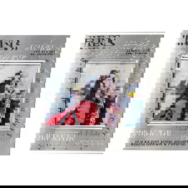 Modern Collage Friends Themed Picture Frame in Brushed Silver Finish Image 3