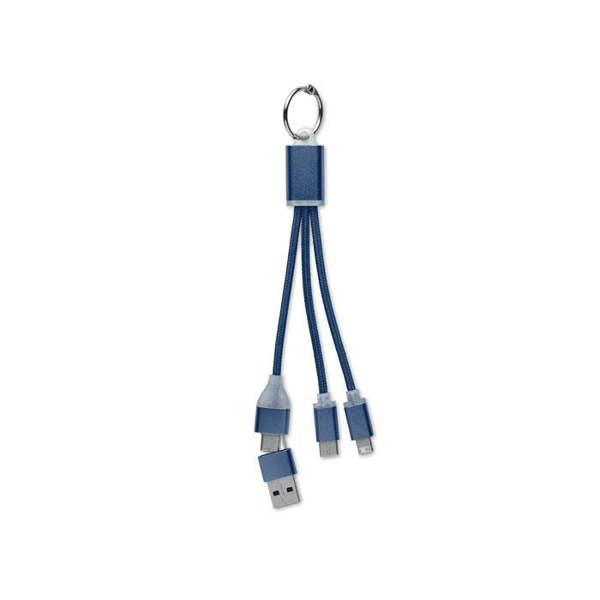 MidOcean 4 in 1 Keyring Charging Cable - French Navy - 