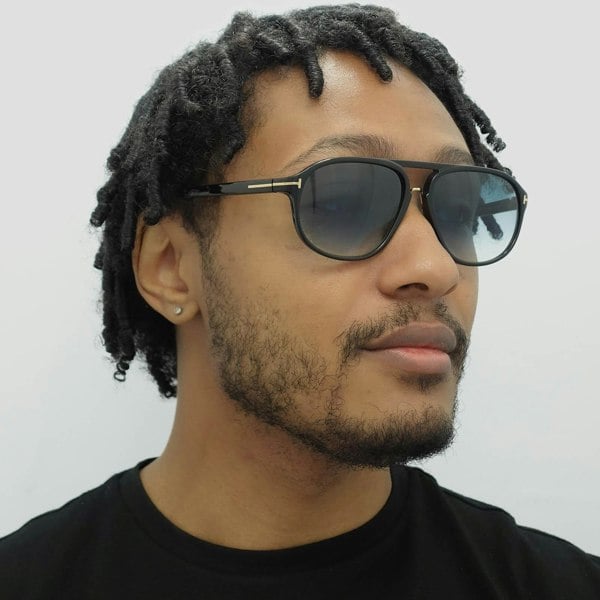 Tom Ford Sunglasses 0447 Jacob 01P Shiny Black Green Gradient